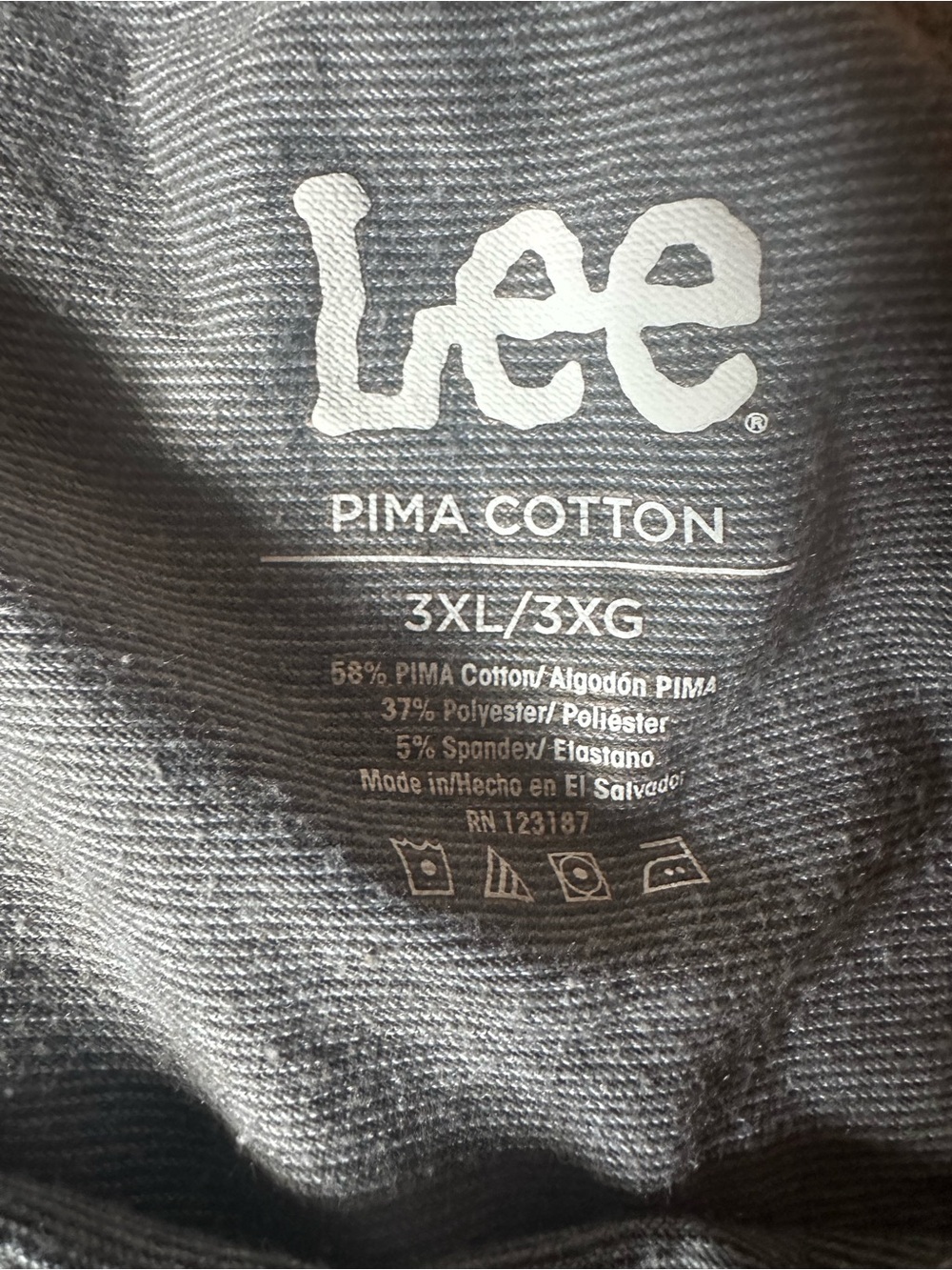 Lee Pima Cotton T-Shirt 3XL Gray Big & Tall Soft Casual Tee - Picture 2 of 2